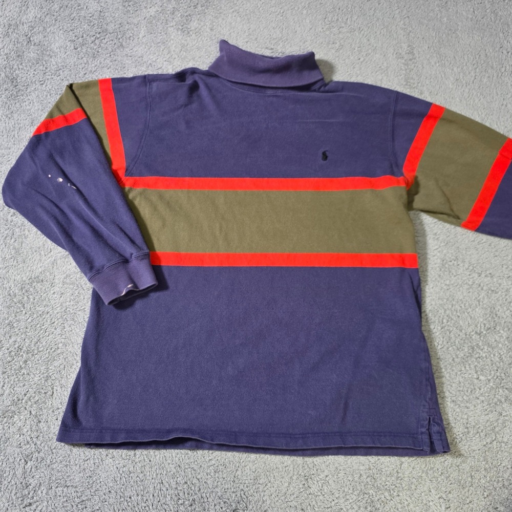 Polo by Ralph Lauren Purple Olive Green Red Striped Long Sleeve Turtleneck